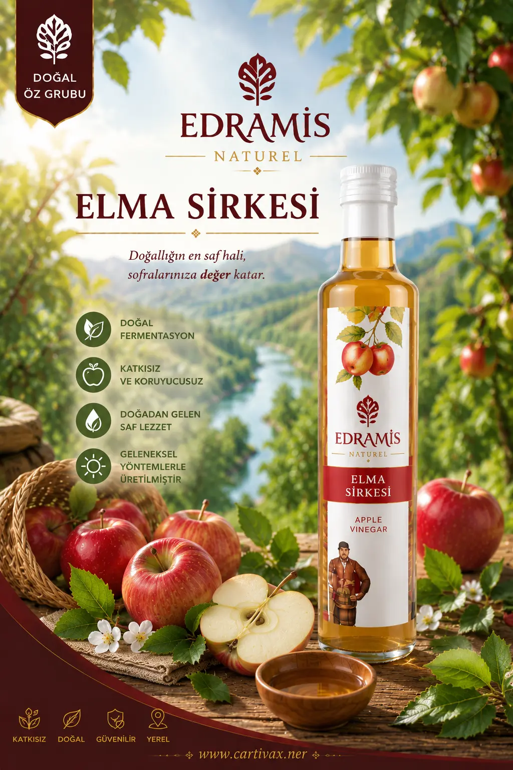 Edramis Naturel Elma Sirkesi