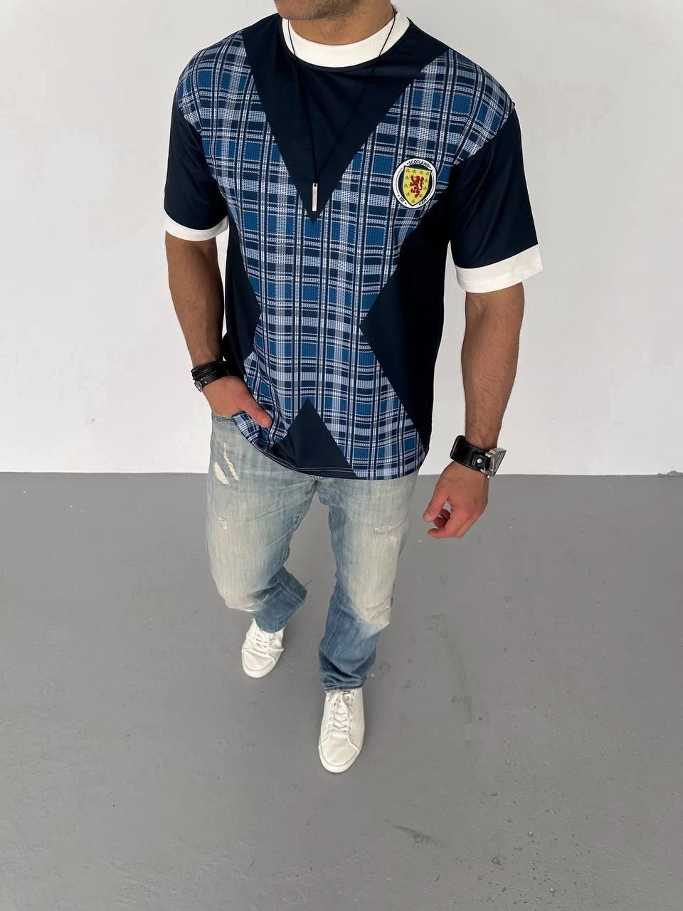 ERKEK Bisiklet Yaka Baskılı Kısa kol Oversize T-Shirt - Siyah