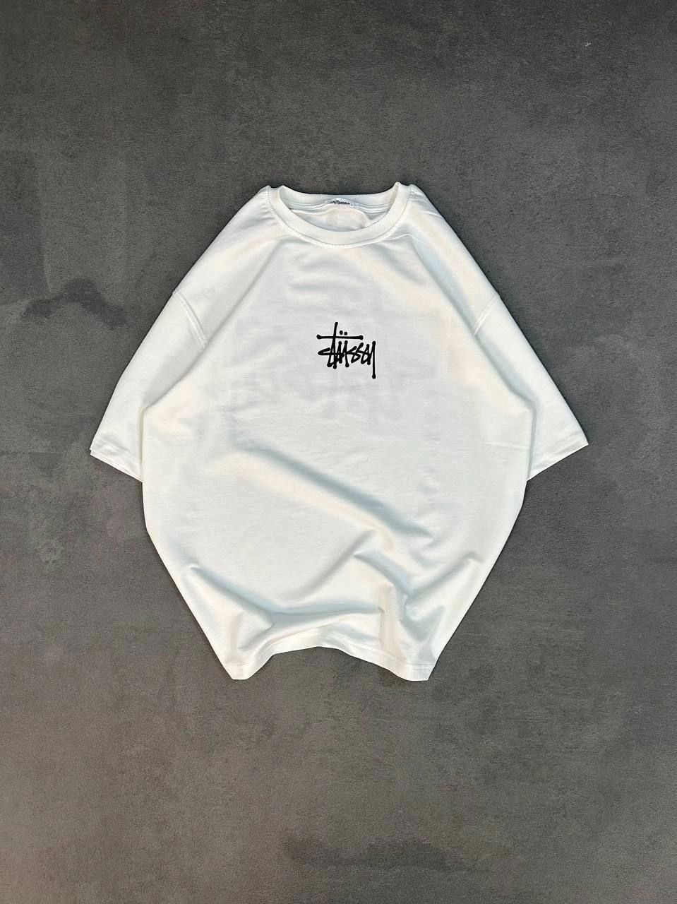 kadın Bisiklet Yaka Baskılı Oversize  Kısa kol T-Shirt - Beyaz