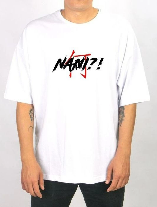 Erkek Kısa Kol Yazlık Tişört Bisiklet Yaka Baskılı Oversize T-Shirt - Beyaz