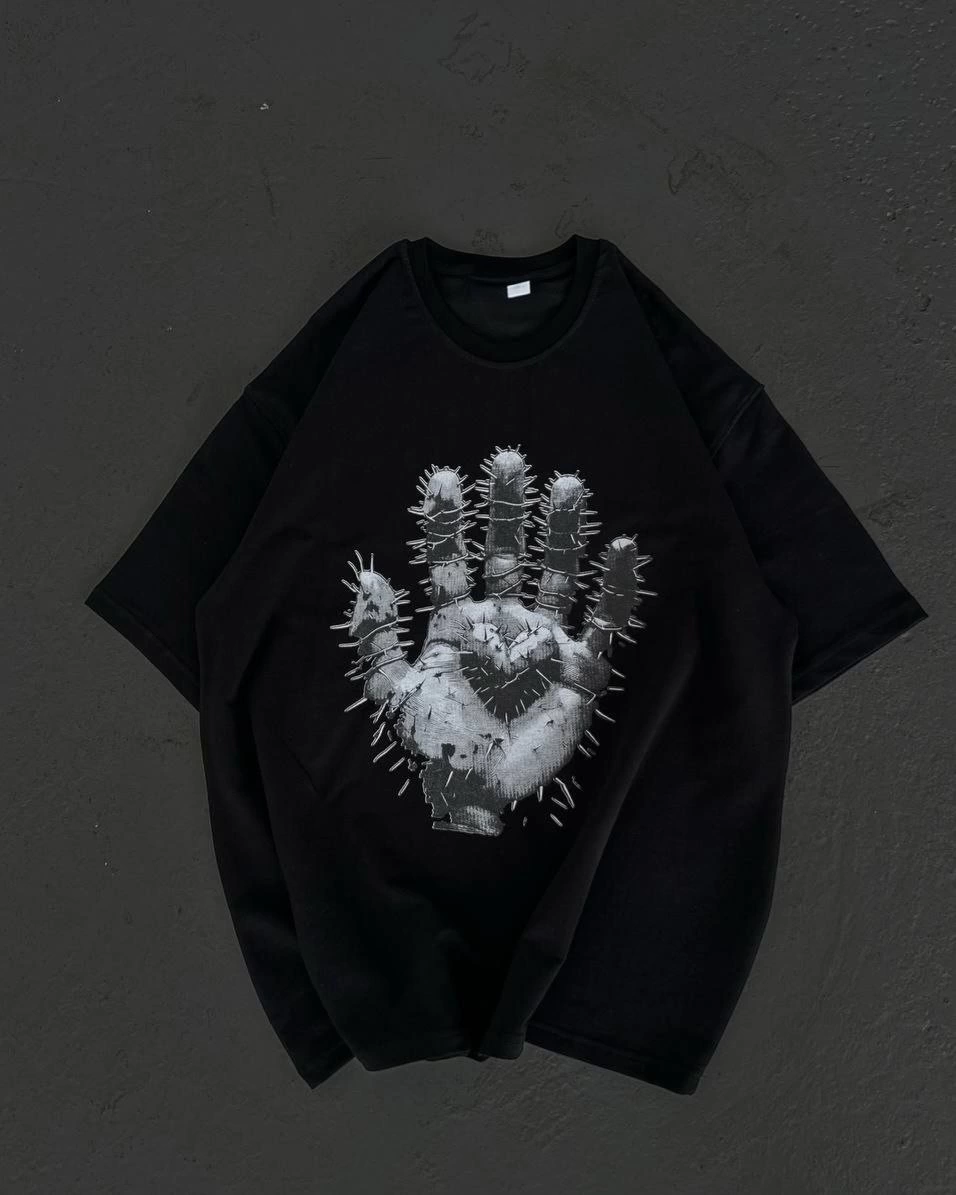 Kadın Baskılı T-Shirt Kısa Kol Bisiklet Yaka Regular Fit Rahat Kalıp Günlük Tişört  - Siyah