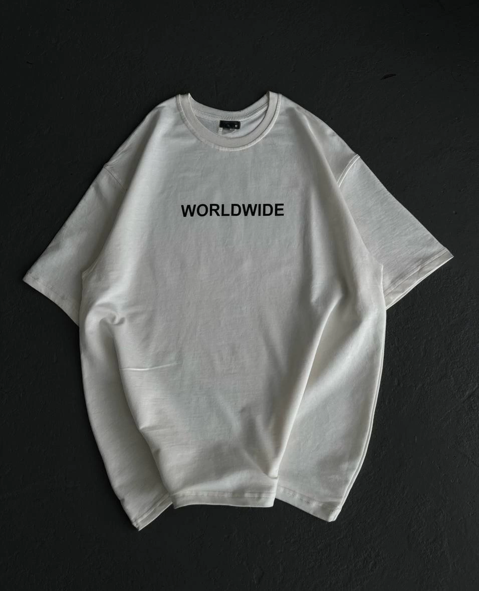 Kadın Baskılı T-Shirt Kısa Kol Bisiklet Yaka Oversize Rahat Kalıp Günlük Tişört   - Beyaz