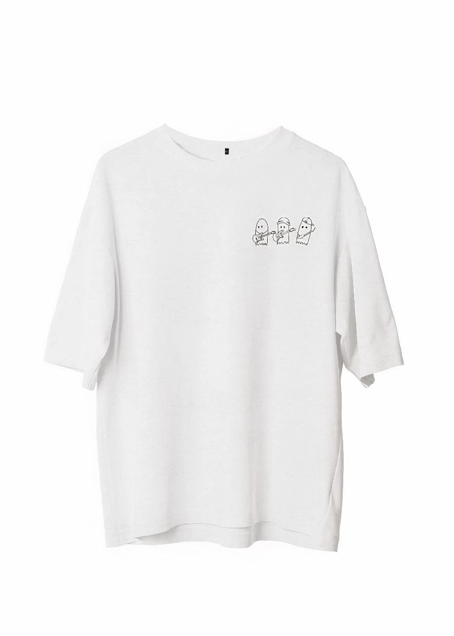 Erkek Baskılı T-Shirt Kısa Kol Bisiklet Yaka Regular Fit Rahat Kalıp Günlük Tişört - Beyaz