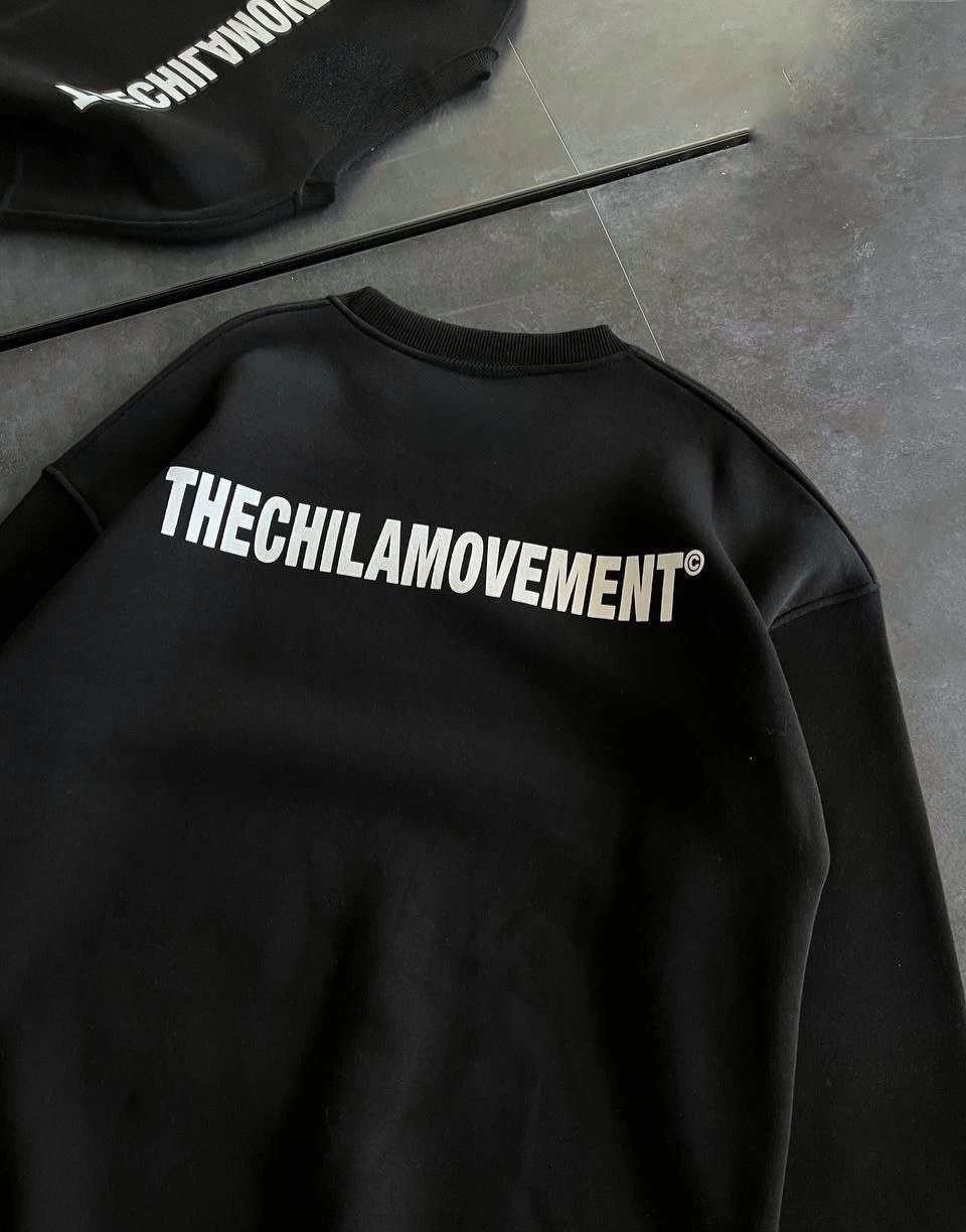 Kadın 3 iplik Kışlık pamuklu Bisiklet Yaka Oversize Baskılı SweatShirt - Siyah