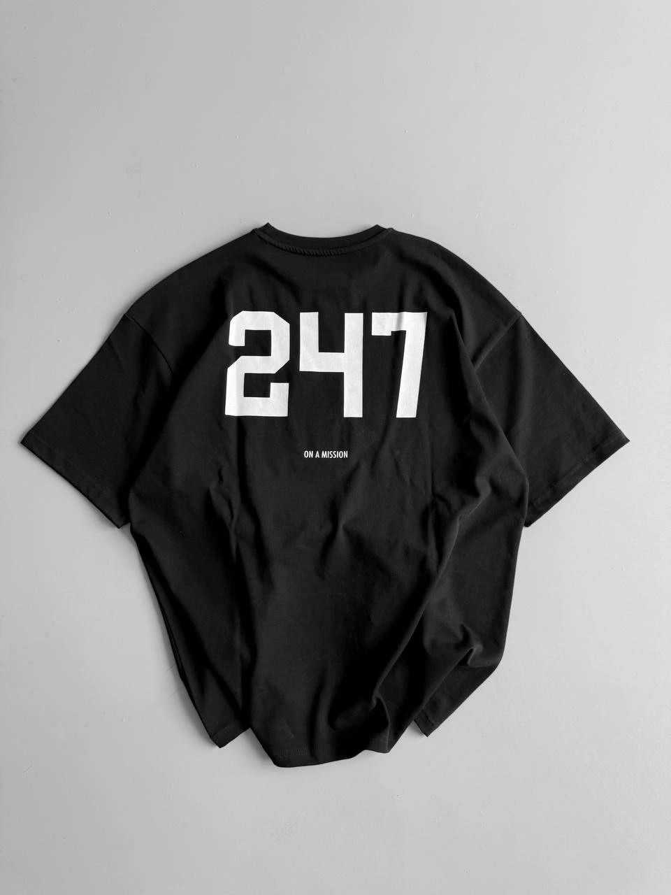 Erkek Ön ve Arka Baskılı T-Shirt Kısa Kol Bisiklet Yaka Regular Fit Tişört -  Siyah