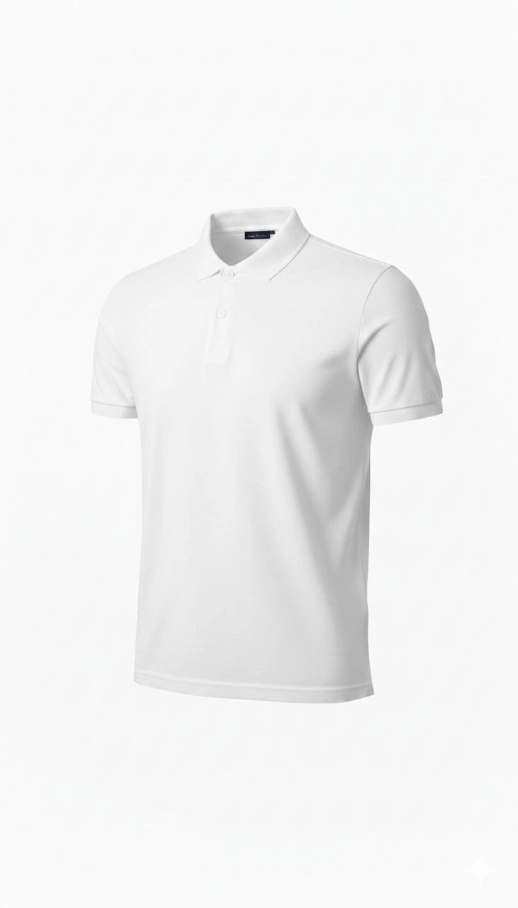 Erkek Polo Yaka Düğmeli Pike Kumaş Tişört Regular Fit Kısa Kol T-Shirt - Beyaz