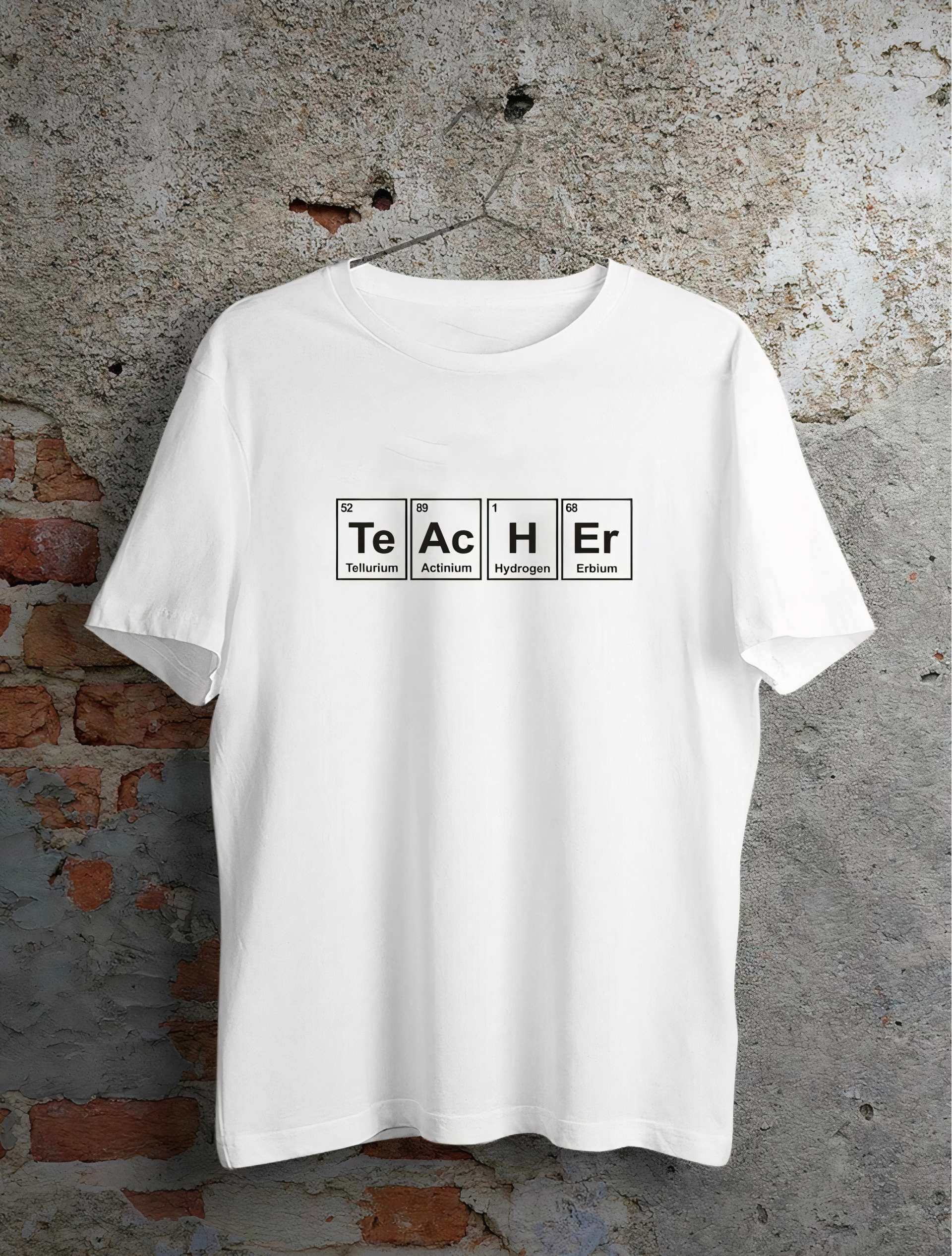 24 Kasım Kimya Öğretmeni Hediyesi Baskılı Bisiklet Yaka T-shirt - Beyaz