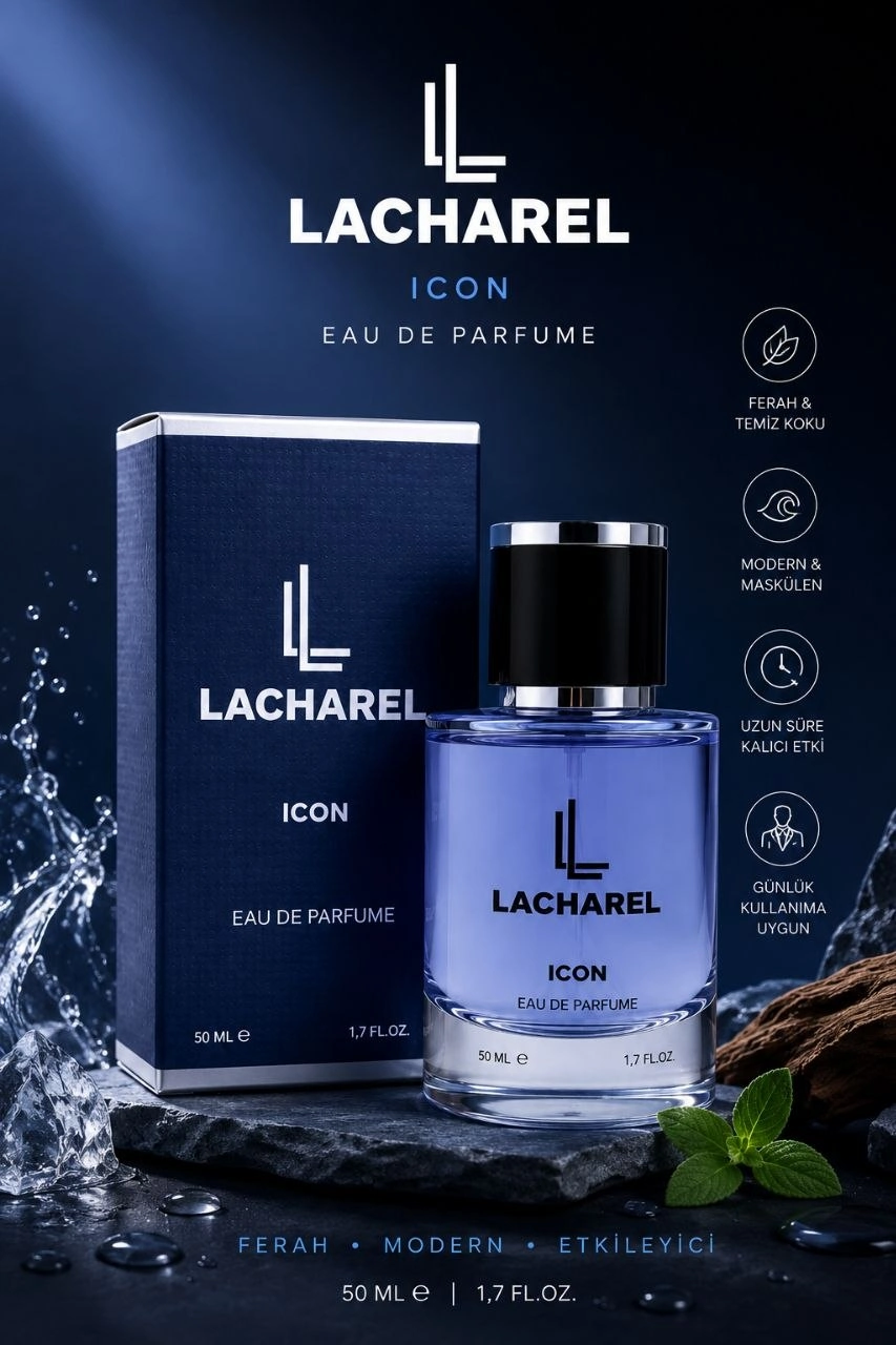 LACHAREL Icon Eau De Parfum 50 ML Ferah Odunsu Amber Maskülen Parfüm