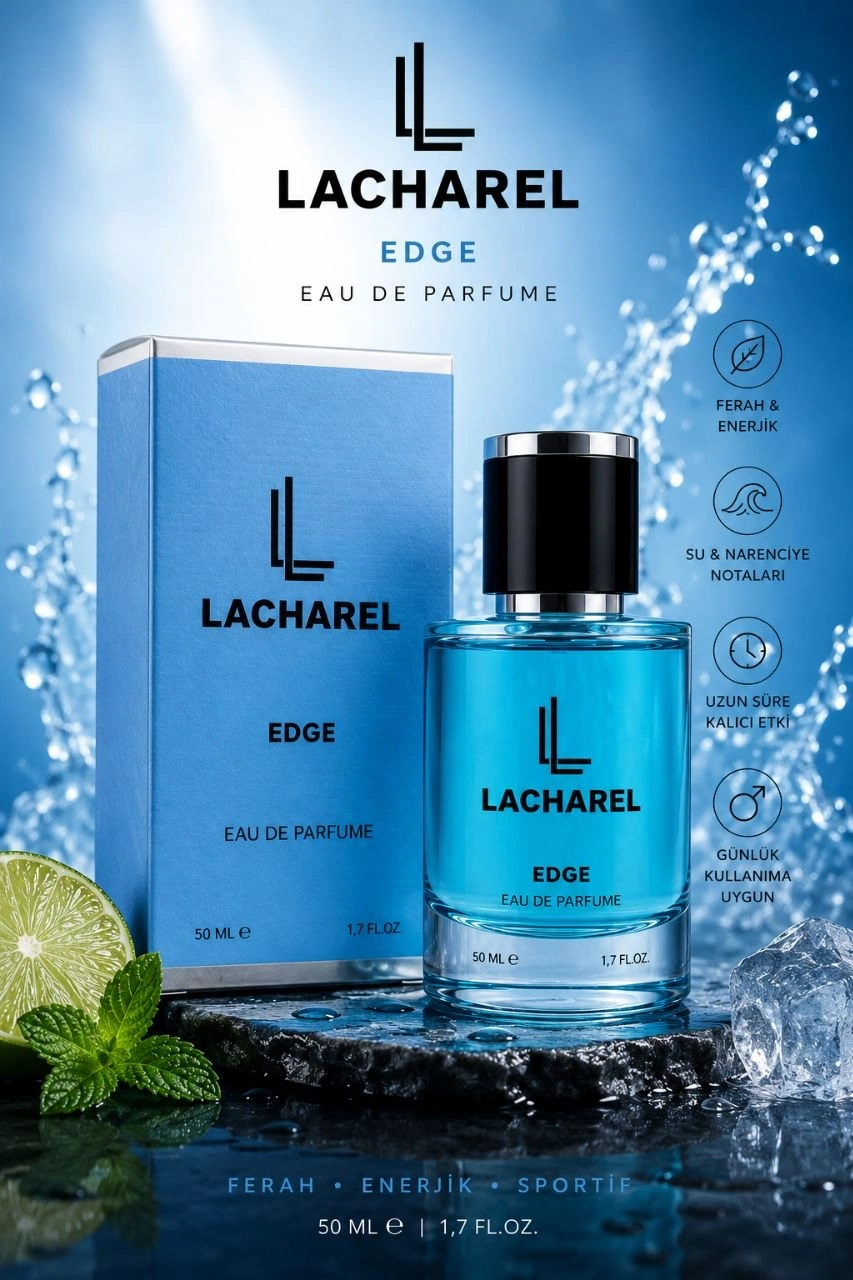 LACHAREL Edge Eau De Parfum 50 ML Enerjik Ferah ve Sportif Parfüm